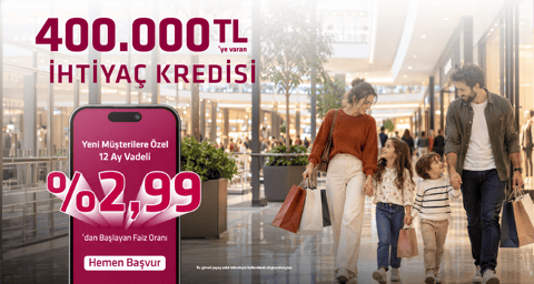 %2,99'dan Başlayan Yeni Müşterilere Özel İhtiyaç Kredisi Kampanyası