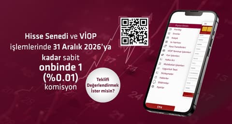 Hisse senedi/ viop işlemleri onbinde 1 komisyon ve TPP+15 hisse kredisi Kampanyası!