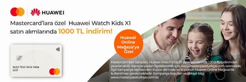 Anadolubank Mastercard'lılara Huawei Watch Kids X1 satın alımlarında 1000 TL indirim!