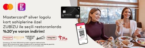 Anadolubank Silver Logolu Mastercard'lı Müşterilerimize ZUBİZU ile Seçili Restoranlarda %20'ye Varan İndirim Kampanyası!