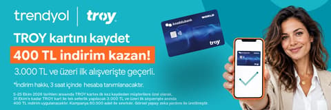 Anadolubank TROY kartını Trendyol'a kaydedenlere 400 TL indirim fırsatı!