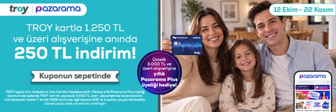 Anadolubank TROY kartla Pazarama'da tek seferde 1.250 TL ve üzeri alışverişe 250 TL indirim, Üstelik 3.000 TL ve üzeri alışverişe 250 TL indirime ek yıllık Pazarama Plus üyeliği hediye!