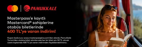 Masterpass'e kayıtlı Anadolubank Mastercard sahiplerine Pamukkale Turizm üzerinden otobüs bileti alımlarında geçerli 400 TL'ye varan indirim!