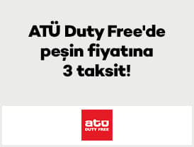 1 - 31 Ekim 2026 tarihleri arasında, kampanyaya dahil olan ATÜ Duty Free peşin 3...