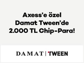 Axess'e özel kampanyaya dahil Damat Tween mağazaları ve 1 – 31 Ekim 2026...