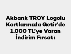 Axess TROY Logolu Kartlarınızla Getir market alışverişinizde 750 TL'ye 150 TL 2.000...