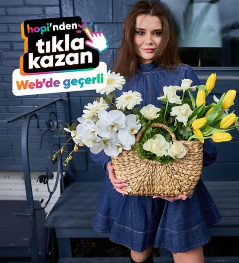 Tıkla Kazan butonuyla hizlicicek.com'da 1,000 TL ve üzeri alışverişlerinde %5 Paracık kazan