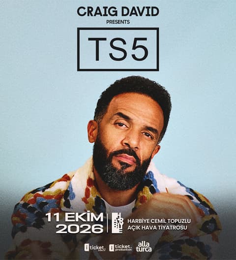 ITICKET — Craig David Presents: TS5 konseri biletlerinde %15… (Harbiye Cemil Topuzlu Açık Hava Tiyatrosu)