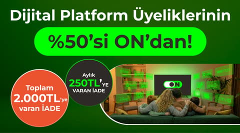 Dijital Üyeliklerde %50 İade ON’da!