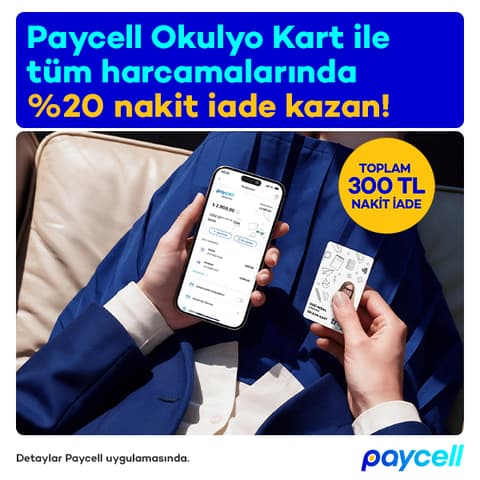 Okulyo Kart ile 300 TL nakit iade!