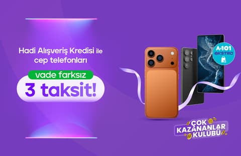 Cep telefonlarında Çok Kazananlar Kulübü’ne Özel Taksitli Alışveriş Kredisi Vade Farksız 3 Taksit!