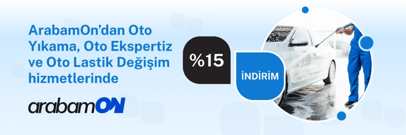 ArabamOn'dan Araç yıkama, Oto Ekspertiz ve Lastik Saklama hizmetinde %15 indirim!