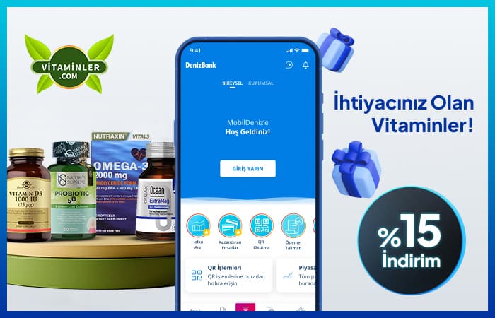 Vitaminler.com'da %15 İndirim!