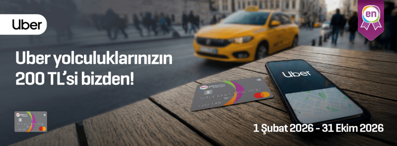 Uber yolculuklarınızın 200 TL'si bizden!
