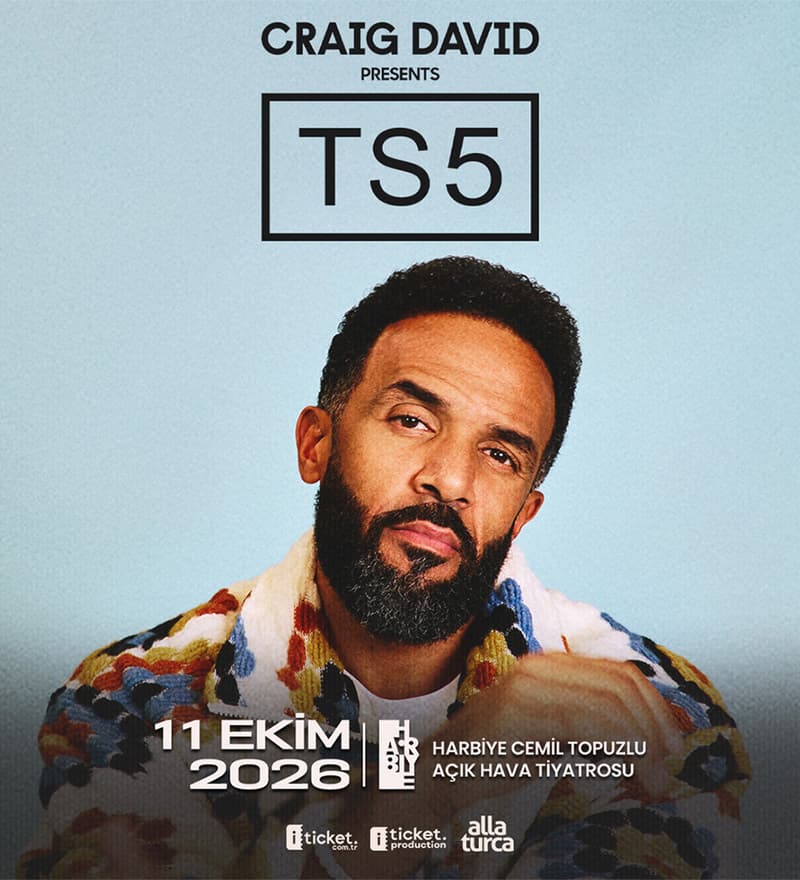 ITICKET — Craig David Presents: TS5 konseri biletlerinde %15… (Harbiye Cemil Topuzlu Açık Hava Tiyatrosu)