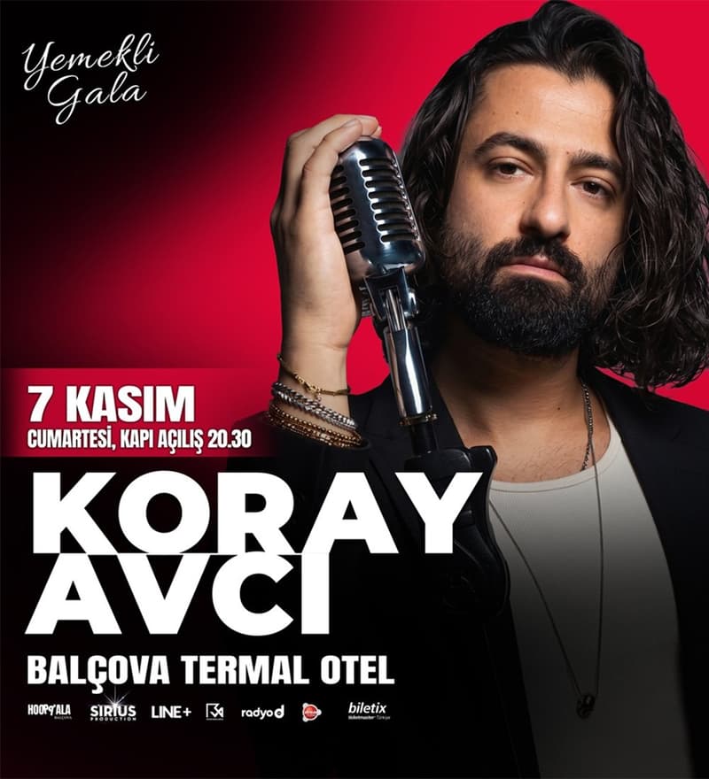 BİLETİX — Koray Avcı Yemekli Gala etkinlik biletlerine %30 daha az öde (Balçova Termal Otel)