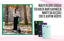 Mastercard Logolu TEB Kredi Kartlarınızla Martı'da Geçerli 200 TL Kupon Hediye